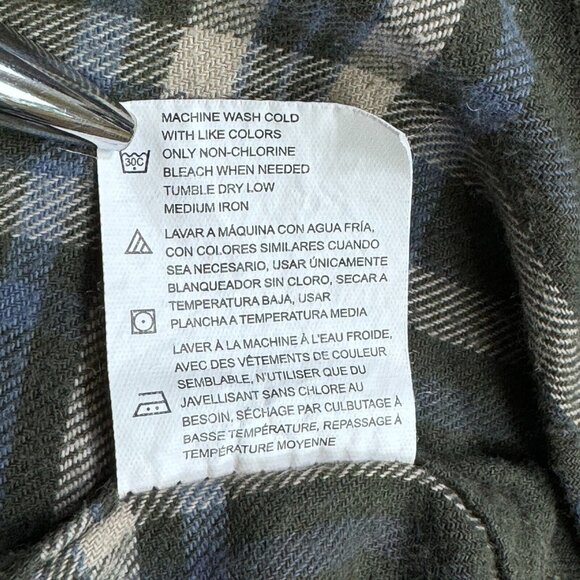 Dickies Mens Size XL Green Plaid Flannel Button Up Shirt Relaxed Fit Long Sleeve - Picture 12 of 12